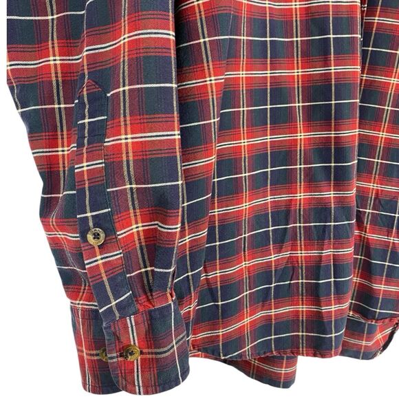 Gant Men's Button Down Shirt‎ Large Red Blue Plaid Oxford Long Sleeve 183 - Picture 5 of 12